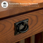 Brown Mission-Style End Table with Drawer, Solid Wood, 1-Person Assembly
