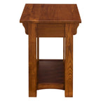Brown Mission-Style End Table with Drawer, Solid Wood, 1-Person Assembly