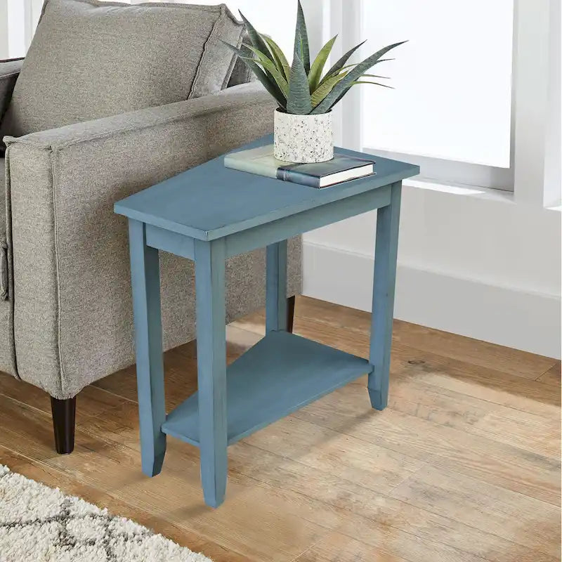 Solid Parawood Accent Table – Unfinished / Blue / Grey / White / Black