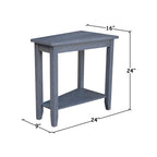 Solid Parawood Accent Table – Unfinished / Blue / Grey / White / Black