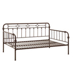 Letto da giorno matrimoniale in metallo color bronzo scuro, stile a pioli, per 1–2 persone
