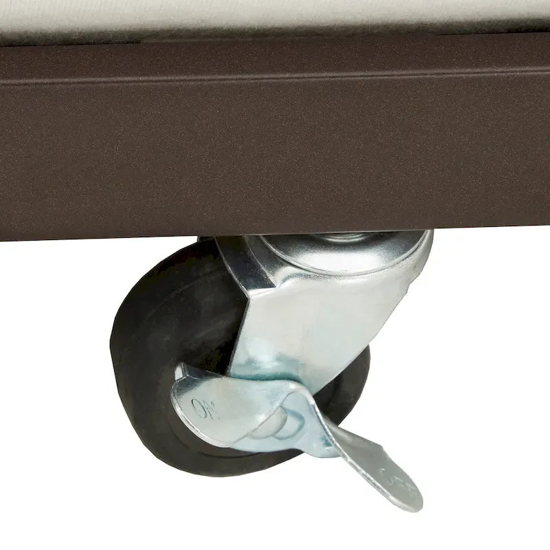Letto da giorno matrimoniale in metallo color bronzo scuro, stile a pioli, per 1–2 persone