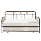 Letto da giorno matrimoniale in metallo color bronzo scuro, stile a pioli, per 1–2 persone