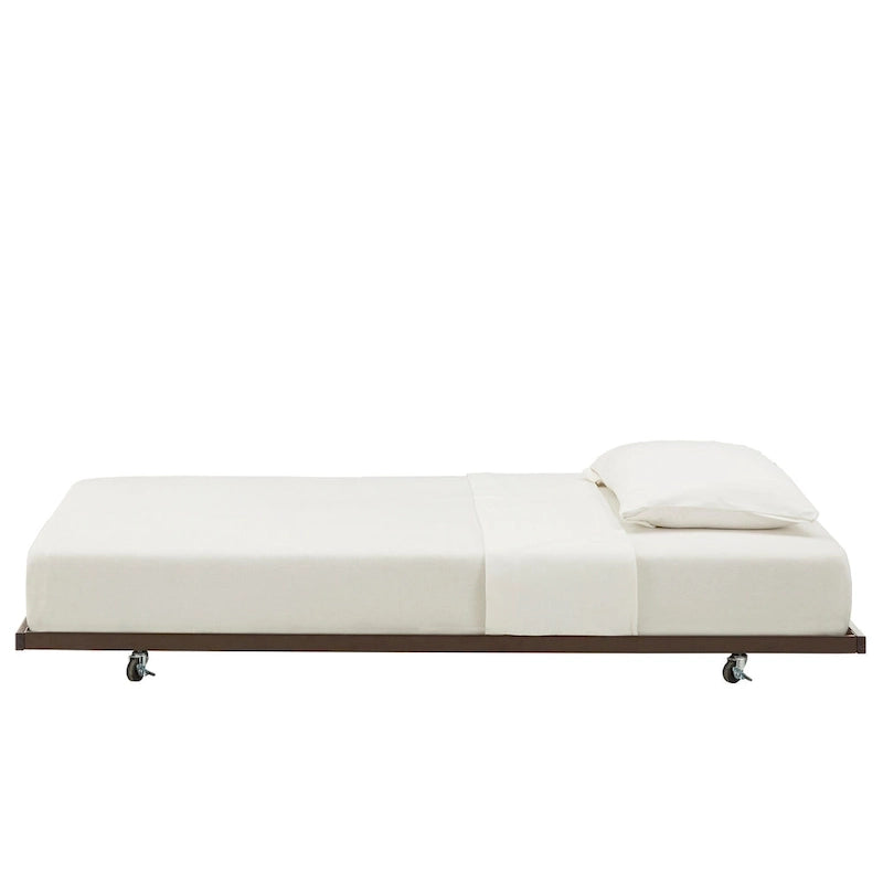 Letto da giorno matrimoniale in metallo color bronzo scuro, stile a pioli, per 1–2 persone