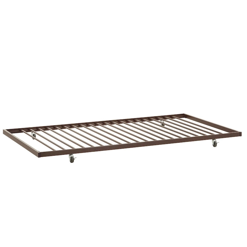 Letto da giorno matrimoniale in metallo color bronzo scuro, stile a pioli, per 1–2 persone