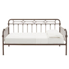 Letto da giorno matrimoniale in metallo color bronzo scuro, stile a pioli, per 1–2 persone