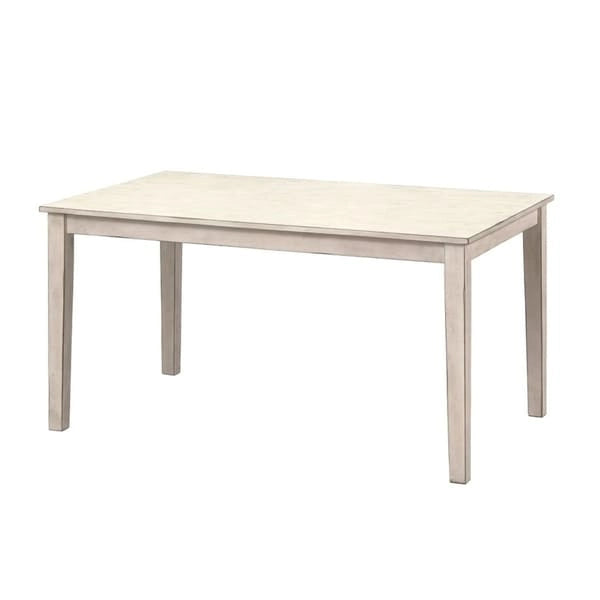 Brown / Antique White Modern Farmhouse Dining Table, Seats 6