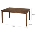 Brown / Antique White Modern Farmhouse Dining Table, Seats 6