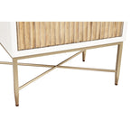 Black/White 2-Drawer Wood Nightstand with Gold Legs