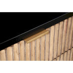 Black/White 2-Drawer Wood Nightstand with Gold Legs