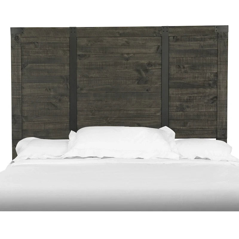 Testiera king in carbone invecchiato, stile rustico, letto singolo