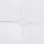 White / Light Grey Tufted Linen Bench, Mid-Century Style, 2-Person