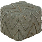 Pouf quadrato in iuta intrecciata – Grano / Cammello / Verde scuro, poggiapiedi e seduta extra per 1 persona