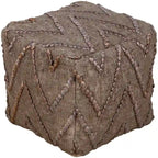 Pouf quadrato in iuta intrecciata – Grano / Cammello / Verde scuro, poggiapiedi e seduta extra per 1 persona