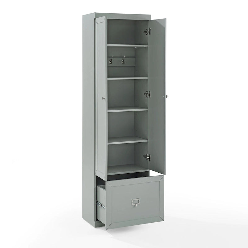 Armário despenseiro convertível cinzento, unidade individual – 12.5" x 22" x 74"