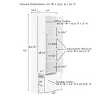 Armário despenseiro convertível cinzento, unidade individual – 12.5" x 22" x 74"