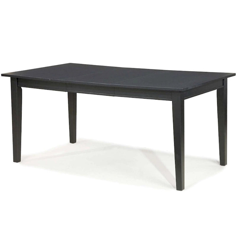 Black Expandable Rectangular Dining Table, Seats 6