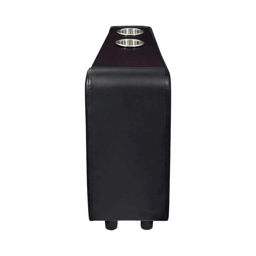 Mobile consolle per home theater in similpelle Nera e Argento con 2 portabicchieri rimovibili