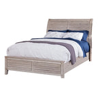 Letto a slitta grigio invecchiato e sbiancato – Queen / King