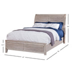 Letto a slitta grigio invecchiato e sbiancato – Queen / King