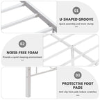 Struttura letto a piattaforma in metallo bianco vittoriano con testiera e pediera – Twin/Full/Queen