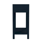 Navy/White/Natural Wood 1-Drawer Nightstand, Single