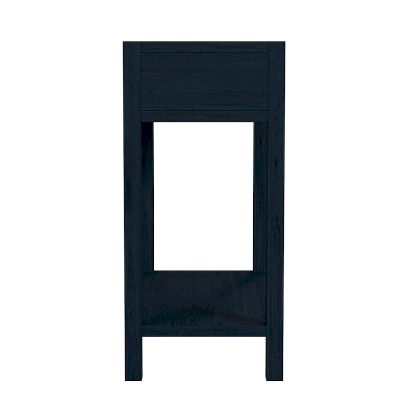 Navy/White/Natural Wood 1-Drawer Nightstand, Single