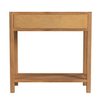 Navy/White/Natural Wood 1-Drawer Nightstand, Single