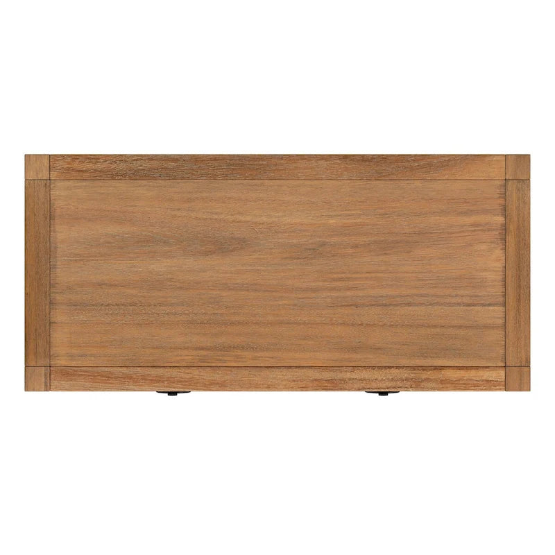 Navy/White/Natural Wood 1-Drawer Nightstand, Single