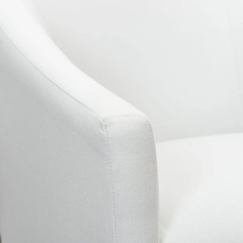 Poltroncina da pranzo a rotelle con schienale a botte in tessuto ad alte prestazioni color avorio/indaco/grigio chiaro/moka, singola