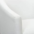 Poltroncina da pranzo a rotelle con schienale a botte in tessuto ad alte prestazioni color avorio/indaco/grigio chiaro/moka, singola