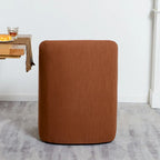 Poltroncina da pranzo a rotelle con schienale a botte in tessuto ad alte prestazioni color avorio/indaco/grigio chiaro/moka, singola
