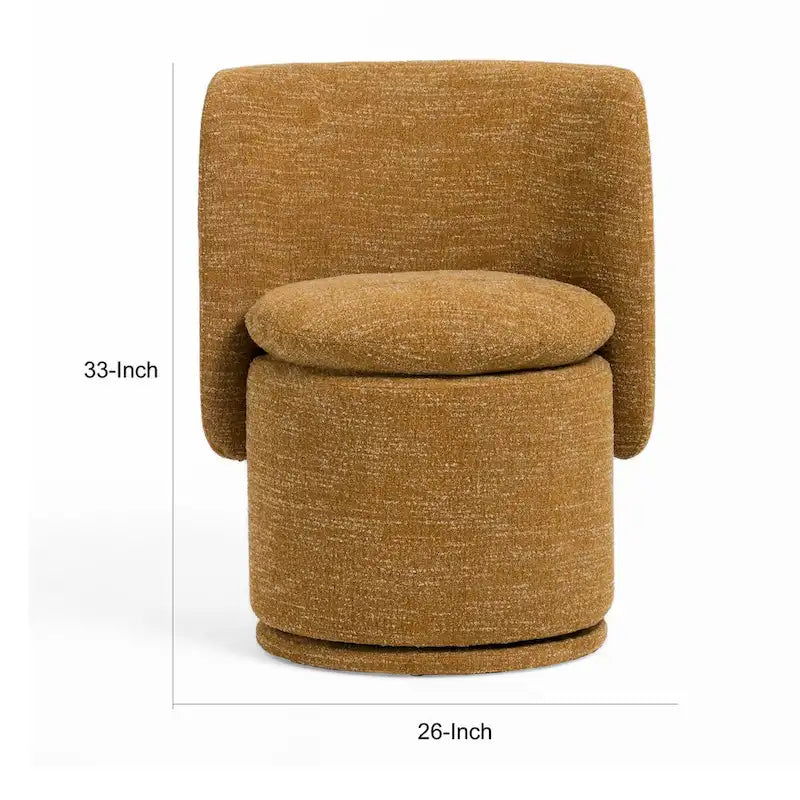Yellow & Black Swivel Dining Chair, Curved Back, Single Seat