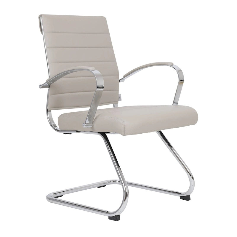 Sedia da ufficio con base a slitta in similpelle, multicolore, un posto