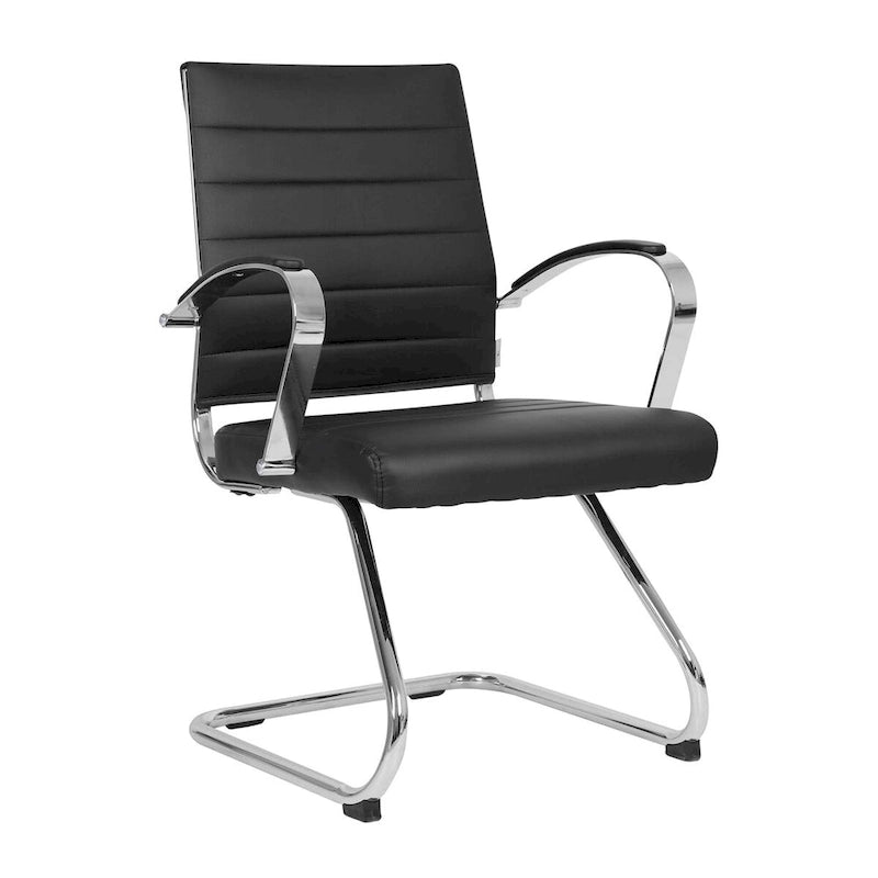 Sedia da ufficio con base a slitta in similpelle, multicolore, un posto