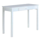 White / Black Wood Writing Desk, Contemporary, 1-Person, 1 Drawer