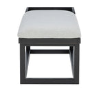 Black/Grey Upholstered Wood Storage Bench, 1-Person