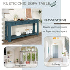 Consolle bianco antico/tortora/blu scuro con cassetti e ripiano inferiore, per 1 persona