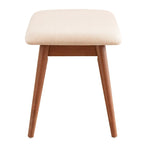 Natural / Brown Mid-Century Upholstered Dining Bench, Seats 1