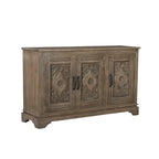 Credenza a 3 ante in legno massello intagliato marrone