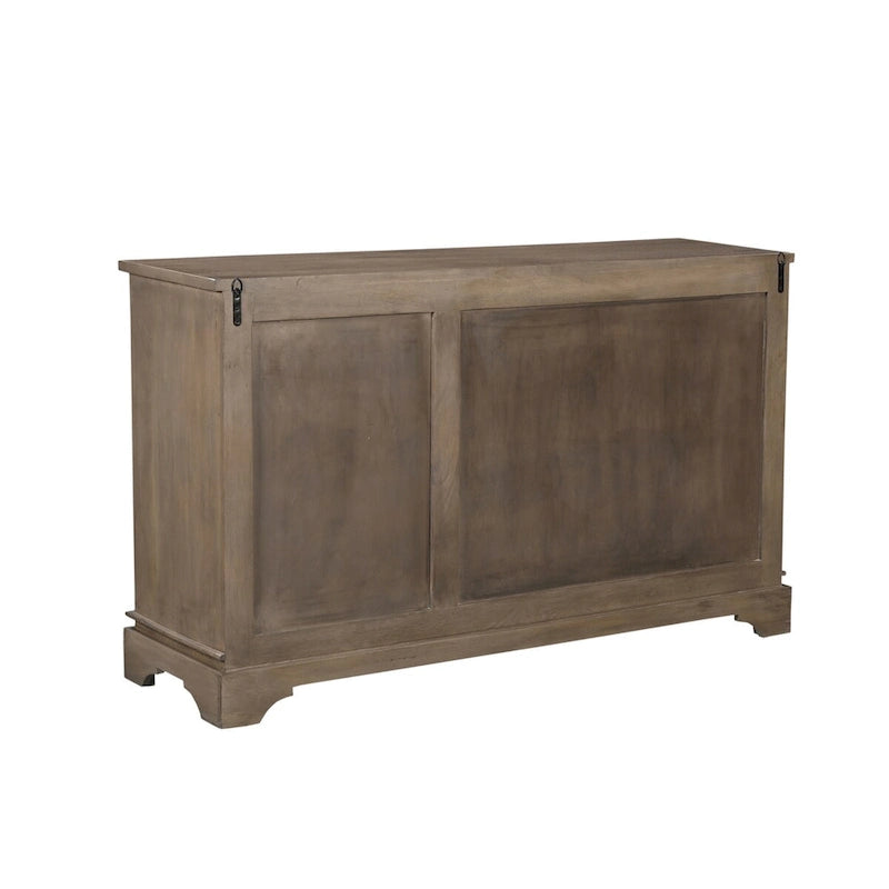 Credenza a 3 ante in legno massello intagliato marrone